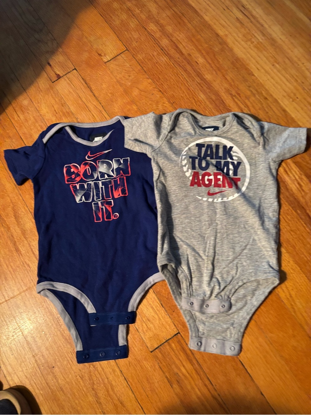 Nike Navy and Heather Gray Baby One-Piece Bodysuit Duo